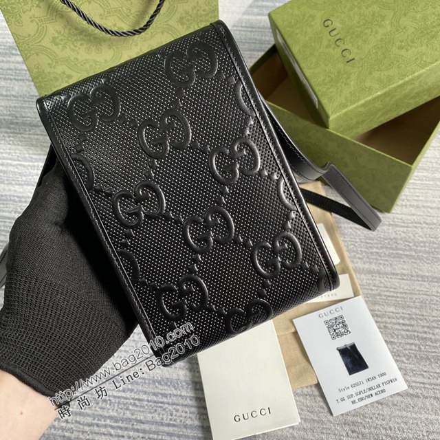 Gucci新款包包 古馳小斜挎包 Gucci迷你手機袋 625571黑皮  ydg3044